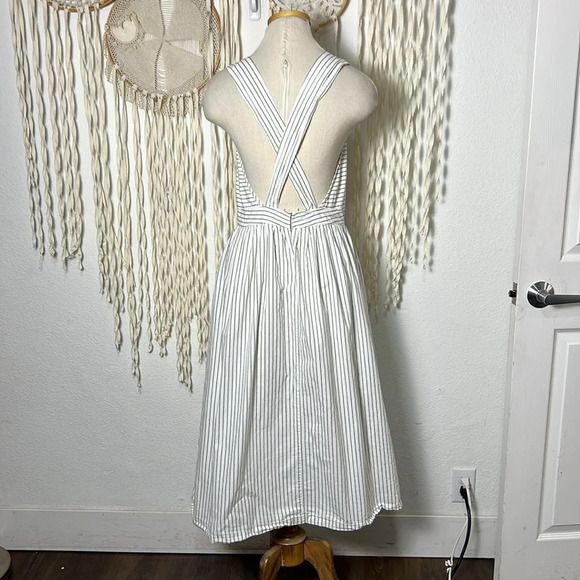 Mes Demoiselles Gray and White Stripe Apron Dress Size 40/US8 - Picture 8 of 11